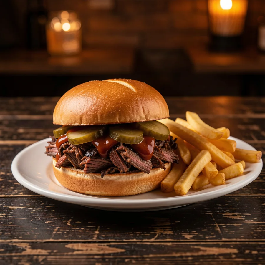 BBQ Beef Sandwich at Fat Ivor's Rib Rack