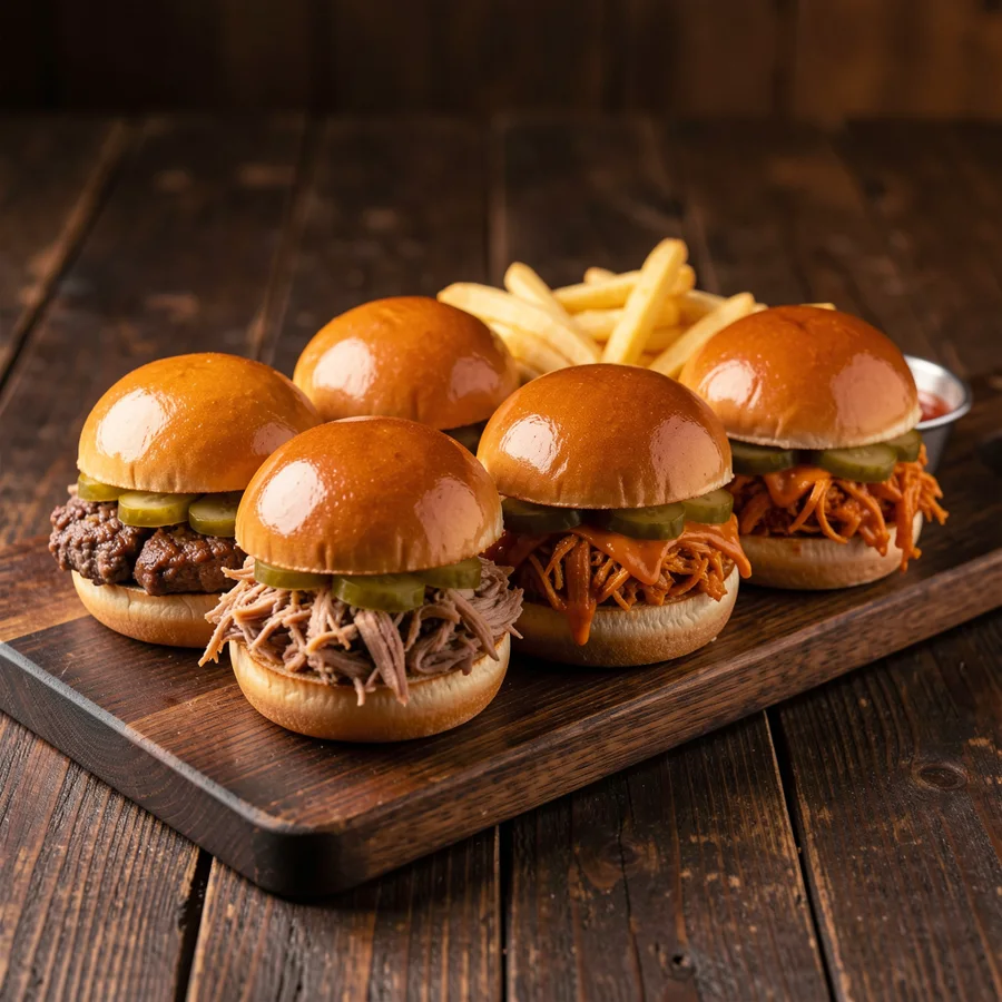 (4) Sliders at Fat Ivor's Rib Rack